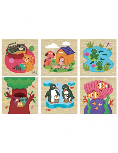 Acheter 9 cubes en bois animaux Vilac