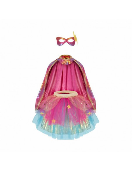 Set de super-héroine, tutu/cape/masque 4-6 ans rose