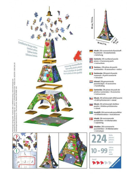 Puzzle 3D Tour Eiffel Love Edition - 216 pièces