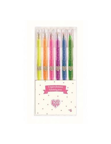Marqueur 6 stylos gel fluo