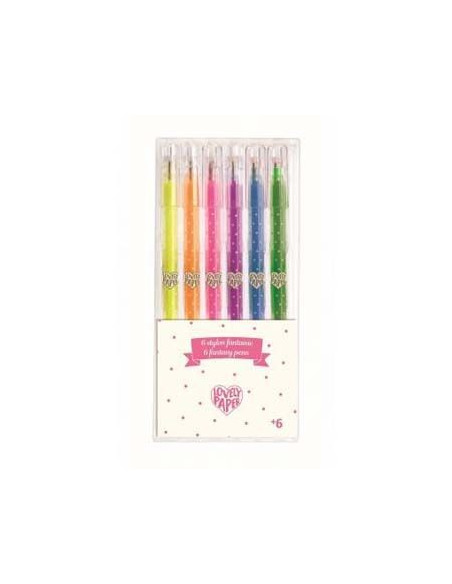 Marqueur 6 stylos gel fluo