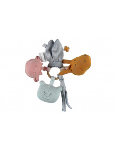 Hochet anneau coton Bio Paco bleu