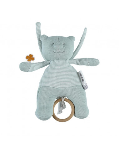 Peluche mini-musical coton bio Nouky mint