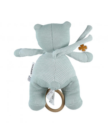 Peluche mini-musical coton bio Nouky mint