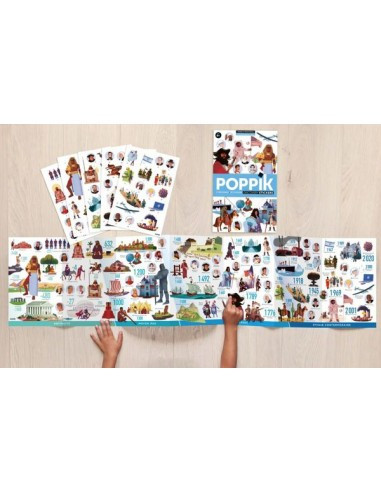Poster en stickers : frise historique du monde