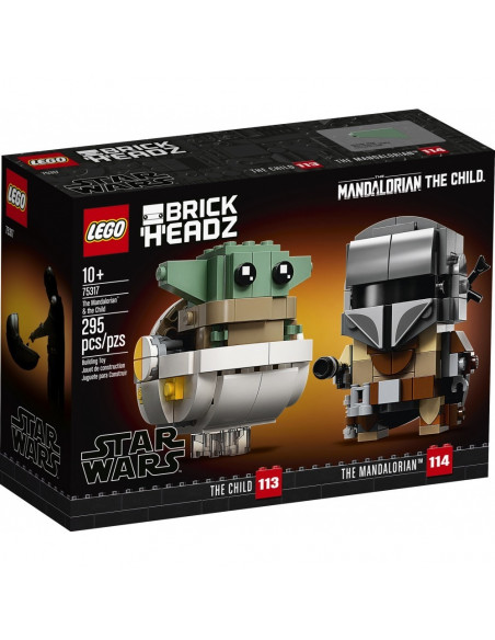 Le mandalorian et l'enfant - starwars - lego brick headz
