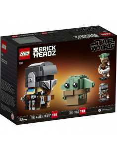 Le mandalorian et l'enfant - starwars - lego brick headz 2