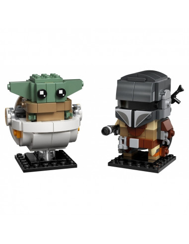 Le mandalorian et l'enfant - starwars - lego brick headz