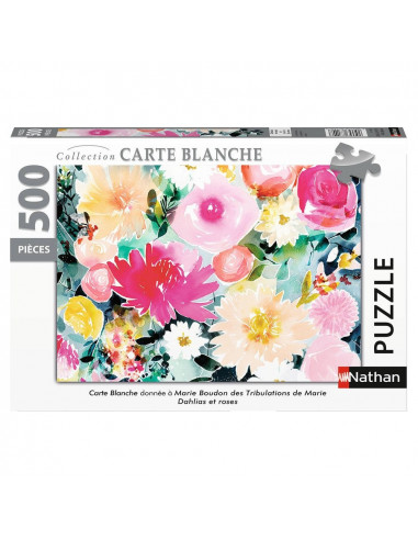 DAHLIAS ET ROSES MARIE  BOUDON 500 PIECES