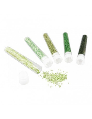 Tubes de perles vertes