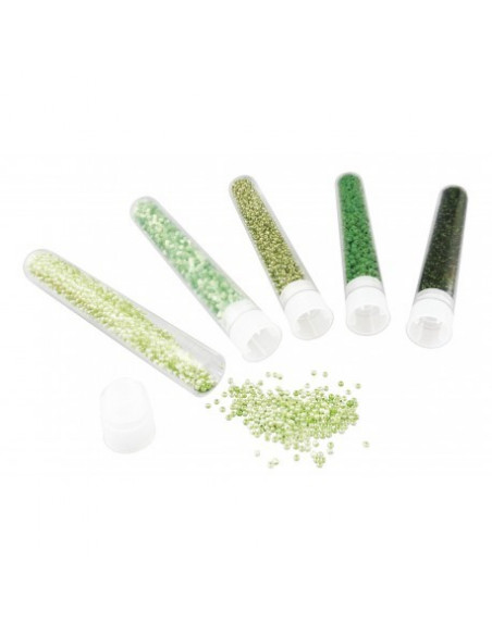 Tubes de perles vertes