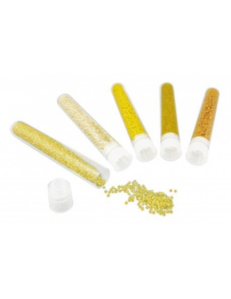 Tubes de perles jaunes