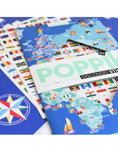 Poster en stickers drapeaux du monde
