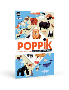 POSTER EN STICKERS ANIMAUX DU MONDE