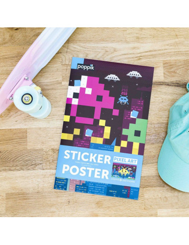 POSTER EN STICKERS PIXEL ART