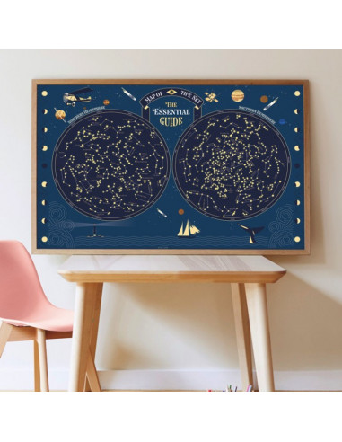 POSTER EN STICKERS CARTE DU CIEL