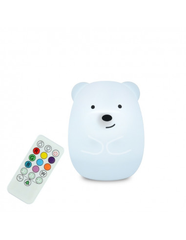 GRANDE VEILLEUSE SILICONE USB OURS (19CM)
