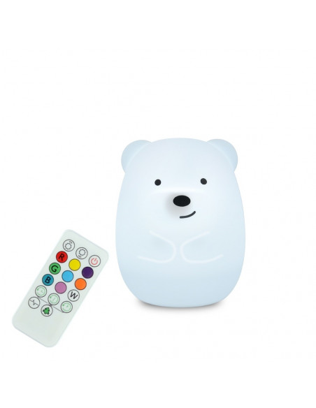 GRANDE VEILLEUSE SILICONE USB OURS (19CM)
