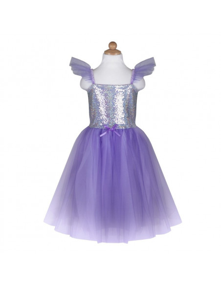 ROBE DE PRINCESSE SEQUINS CHATOYANTS LILAS 7-8 ANS