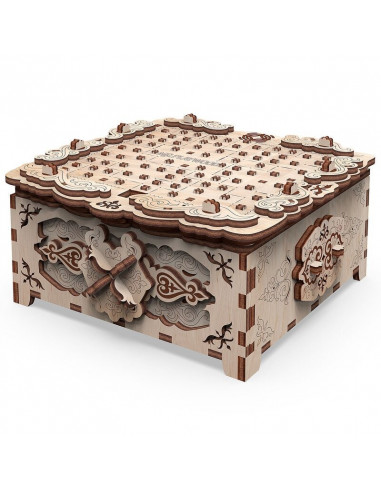 BOITE A SECRET "FANTAISIE FLORALE" MODELE 3D MOBILE EN BOIS