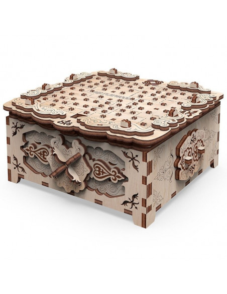 BOITE A SECRET "FANTAISIE FLORALE" MODELE 3D MOBILE EN BOIS