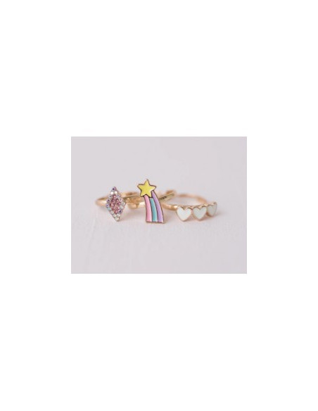 BAGUES BOUTIQUE HEART STAR 3 PCS