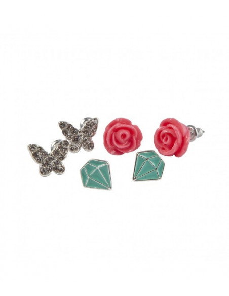 BOUCLES D OREILLE BOUTIQUE ROSE STUDDED
