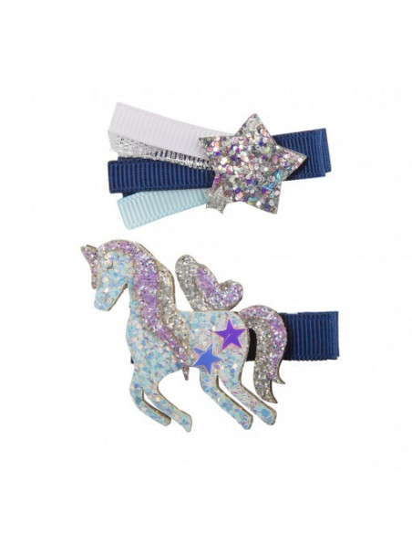 BARETTES BOUTIQUE NAVY UNICORN STAR
