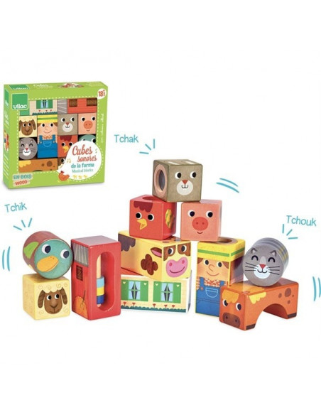Cubes sonores animaux ferme              