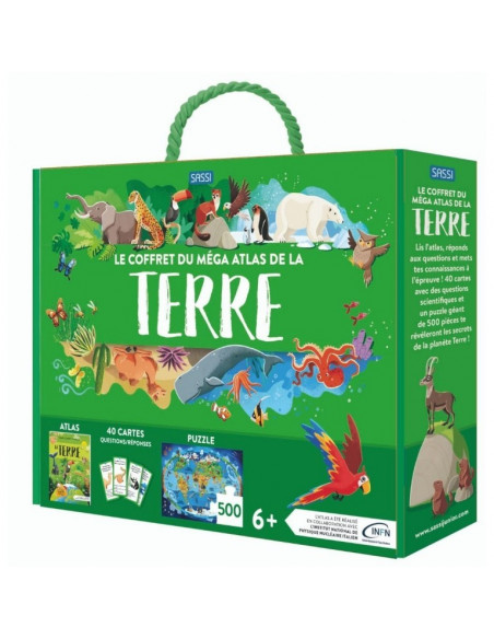 Le coffret du méga atlas de la Terre - Avec 1 puzzle et 40 c