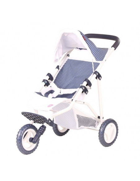 Poussette 3 roues, spotty blue