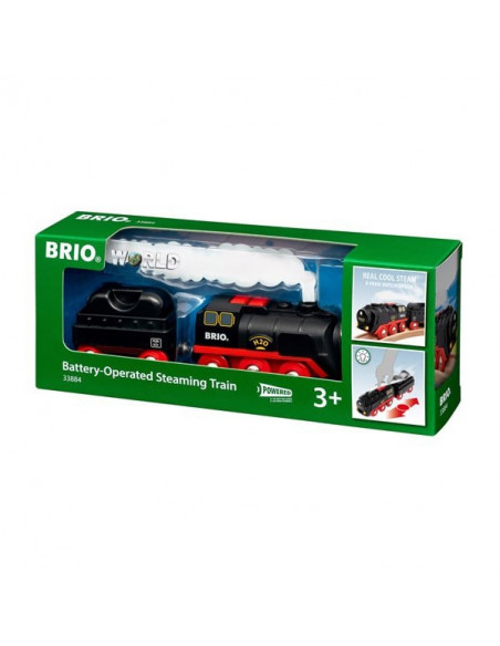 BRIO Locomotive à piles à vapeur - Train électrique avec effets