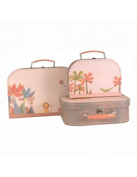 Set de 3 valises jungle