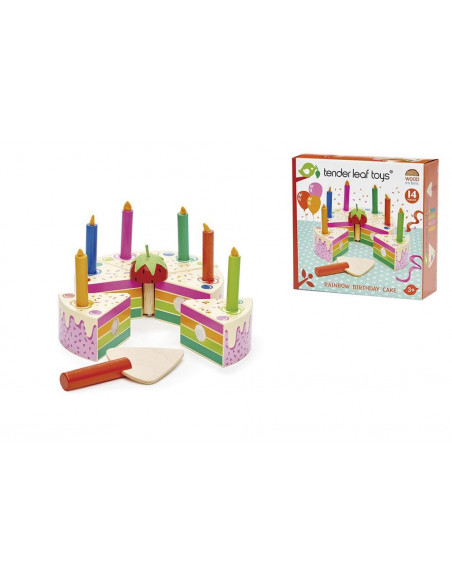 Tender leaf gateau d'anniversaire arc en ciel