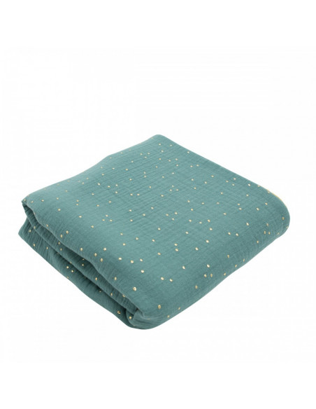 COUVERTURE EN NID D'ABEILLE MOUTARDE