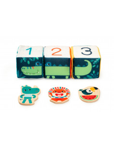 JUNGLE jeu de cubes cache cache
