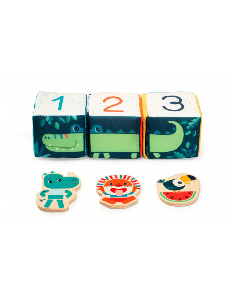 JUNGLE jeu de cubes cache cache