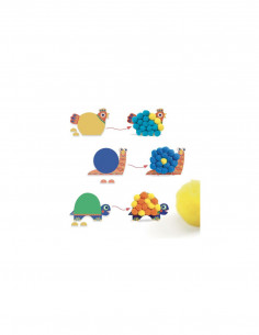 Collages pompons - animaux tout doux 2