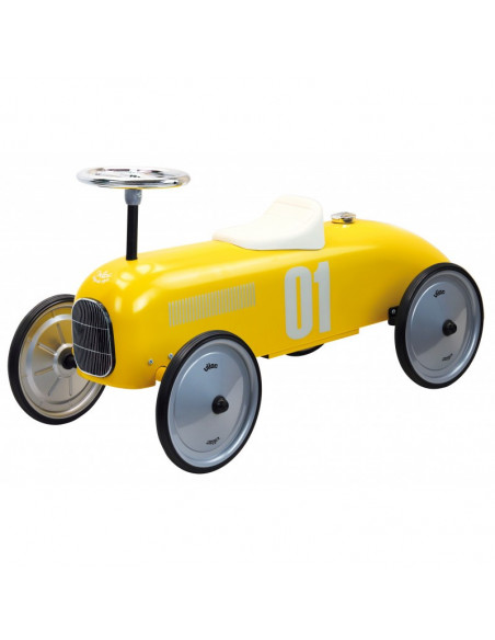 Porteur voiture vintage jaune