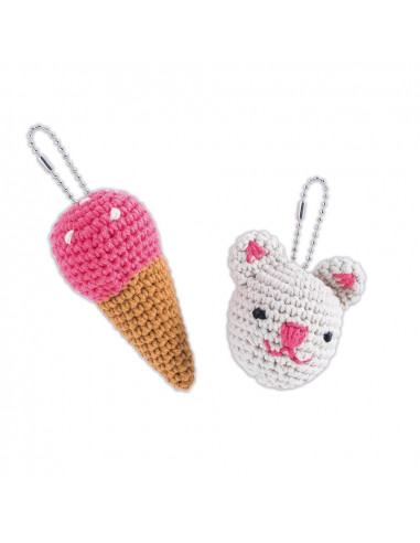 Porte-cles en crochet