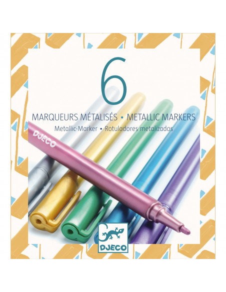 6 marqueurs métalliques