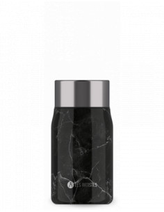 LUNCH BOX BLACK MARBLE BRILLANT + SPOON 700ML