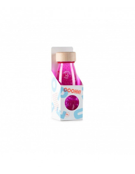 Bouteille sensorielle rose liquide pailettes 