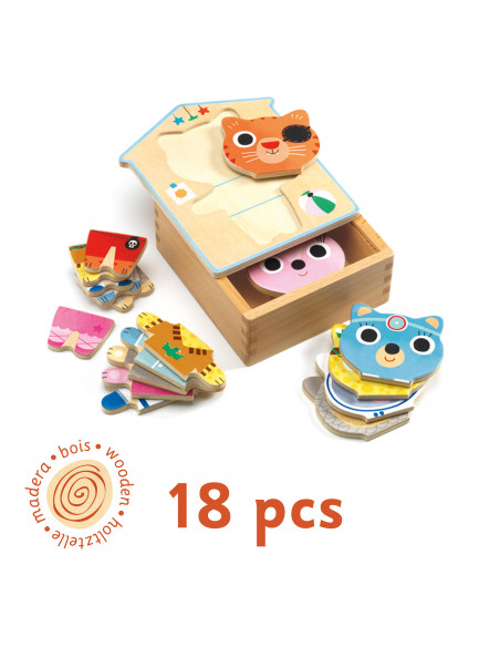 PUZZLES BOIS -DRESSUP-MIX