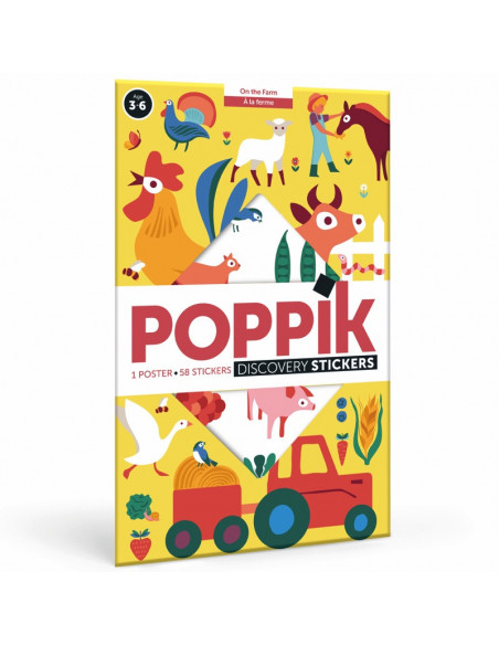 Poster pédagogique + 100 stickers - ferme