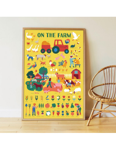 Poster pédagogique + 100 stickers - ferme