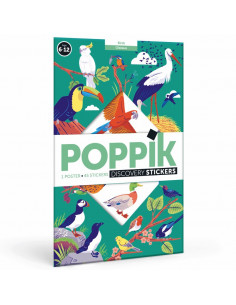 Poster pédagogique + 45 stickers - oiseaux