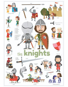 Mini-poster +24 stickers - chevaliers 2