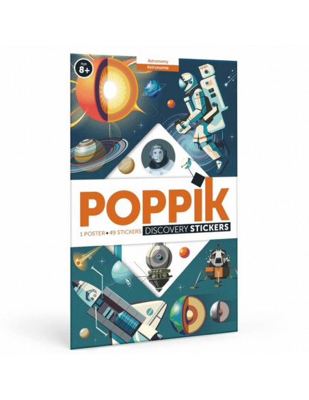 Poster pédagogique + 40 stickers - astronomie