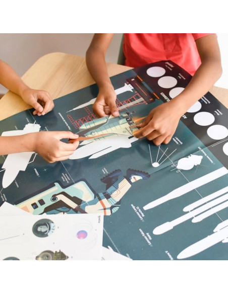 Poster pédagogique + 40 stickers - astronomie